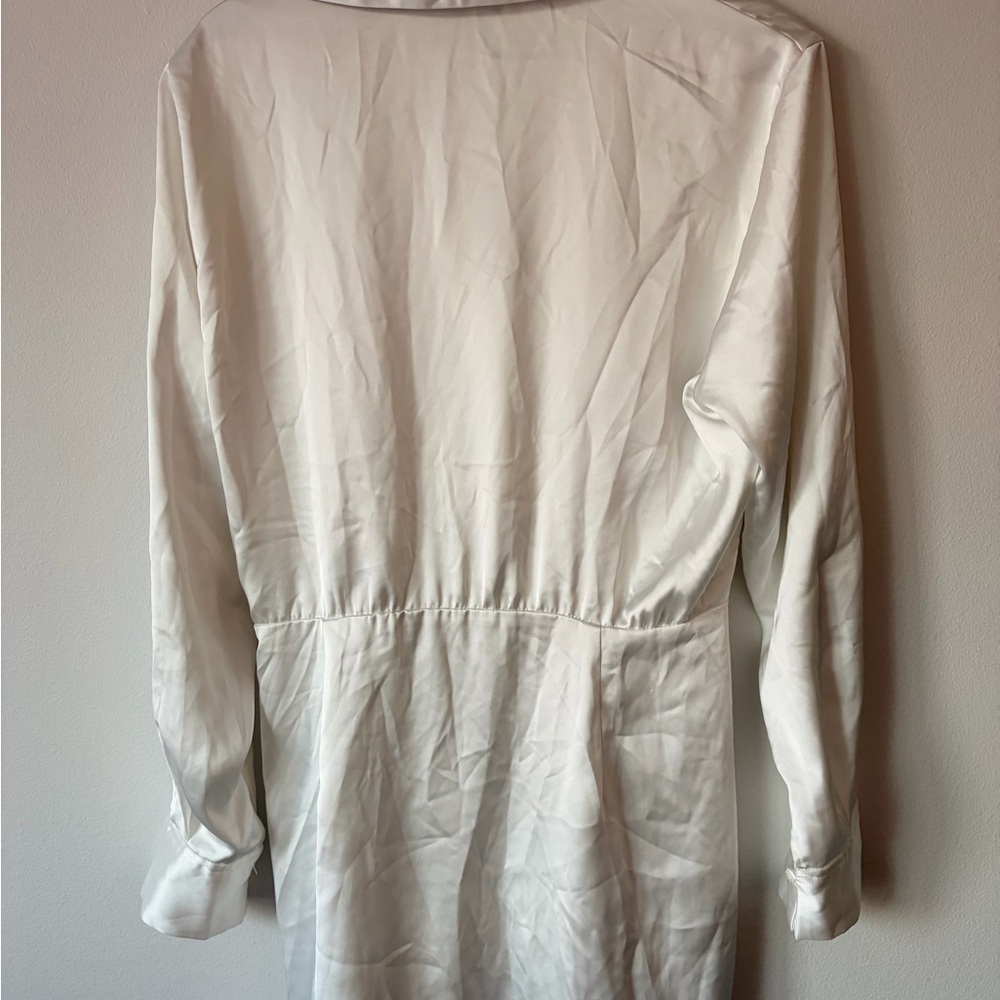 Zara White Mini Wrap Dress - Picture 11 of 12